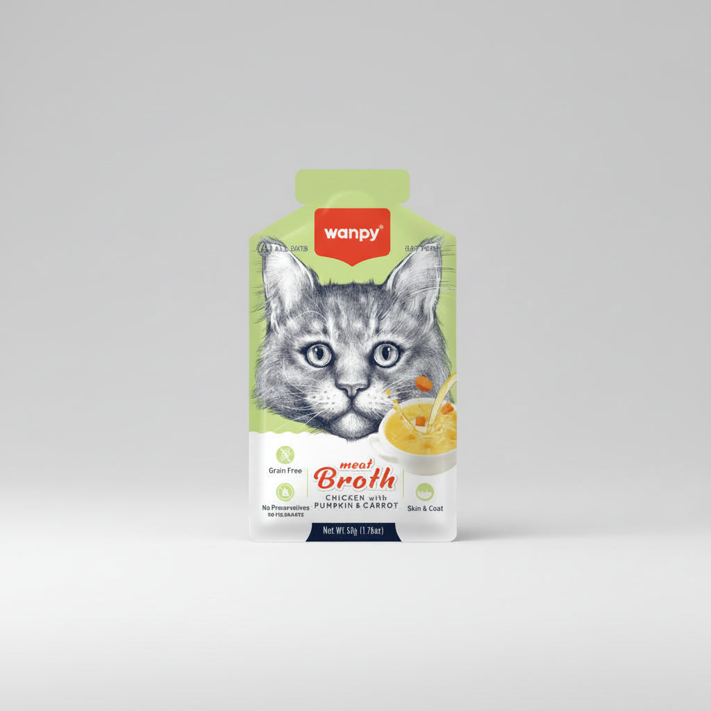 Wanpy Meat Broth Chicken with Pumpkin & Carrot for Cats 50g