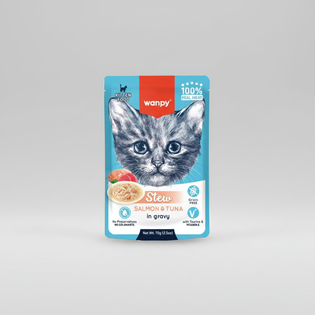  Wanpy Wet Food Kitten Salmon&Tuna In Gravy 70G