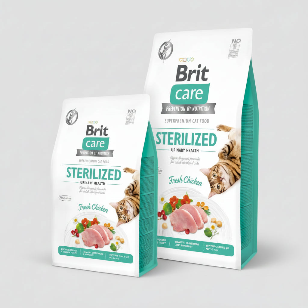 brit care sterilized cat dry food 2kg