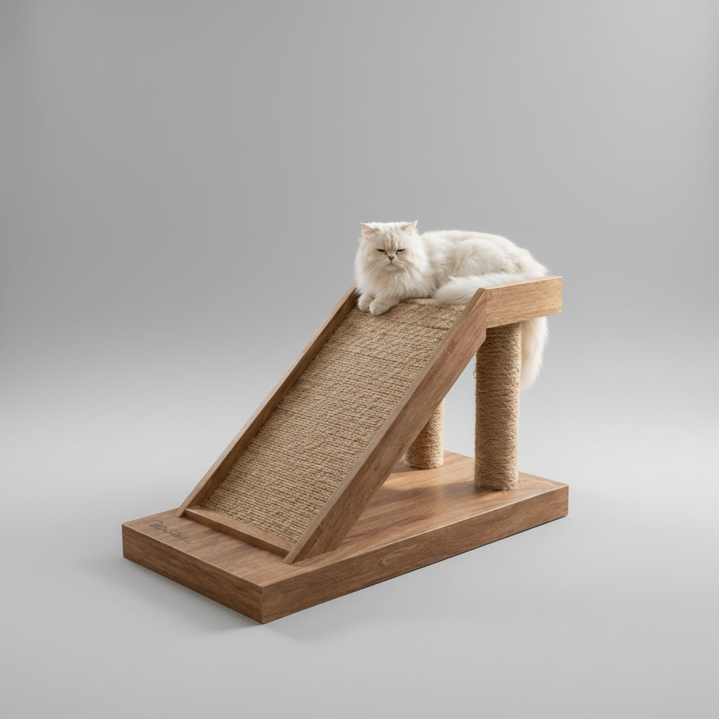 Pet Moda Luxury Wooden Cat Scratcher Ramp Lounge XL (80x40x50cm)