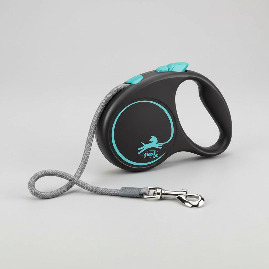 Flexi Black Design Retractable Dog & Cat Lead – Stylish & Lightweight (Tape/Cord)
