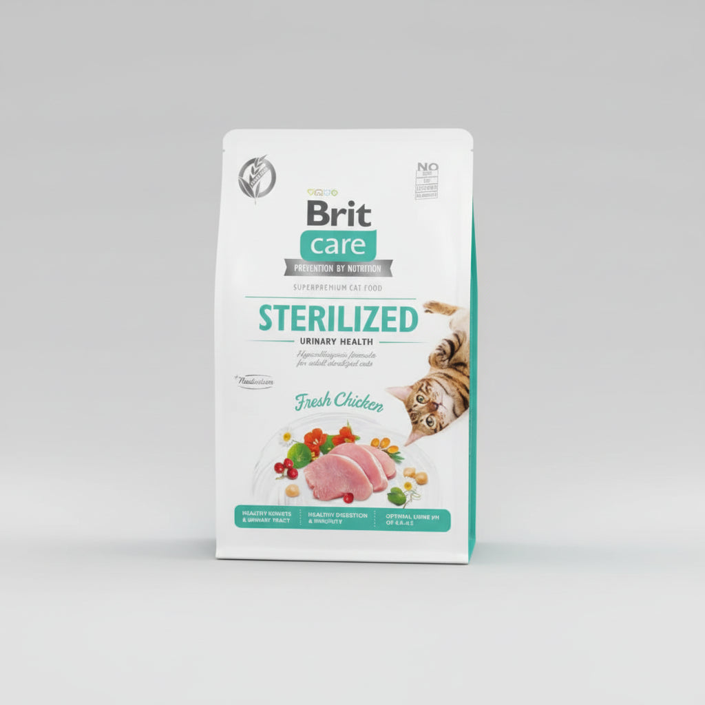 brit care sterilized cat dry food 2kg