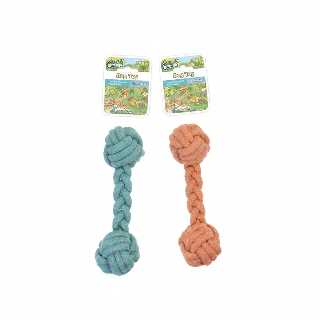 Soleil Cotton Rope Dumbbell – Durable Braided Tug & Chew Toy for Dogs