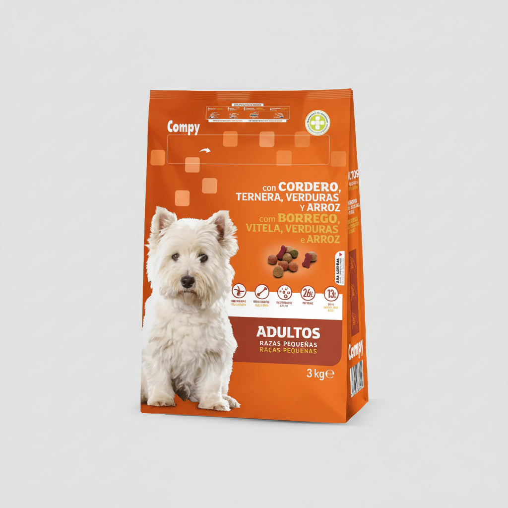 Compy Dry Food with meet and Vegetables for Small Breed Adult Dogs 3 kg