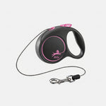 Flexi Black Design Retractable Dog & Cat Lead – Stylish & Lightweight (Tape/Cord)