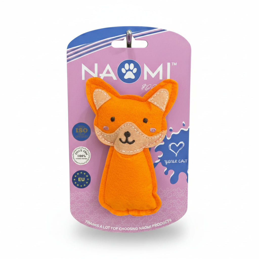 Naomi Orange Fox Plush Cat Toy