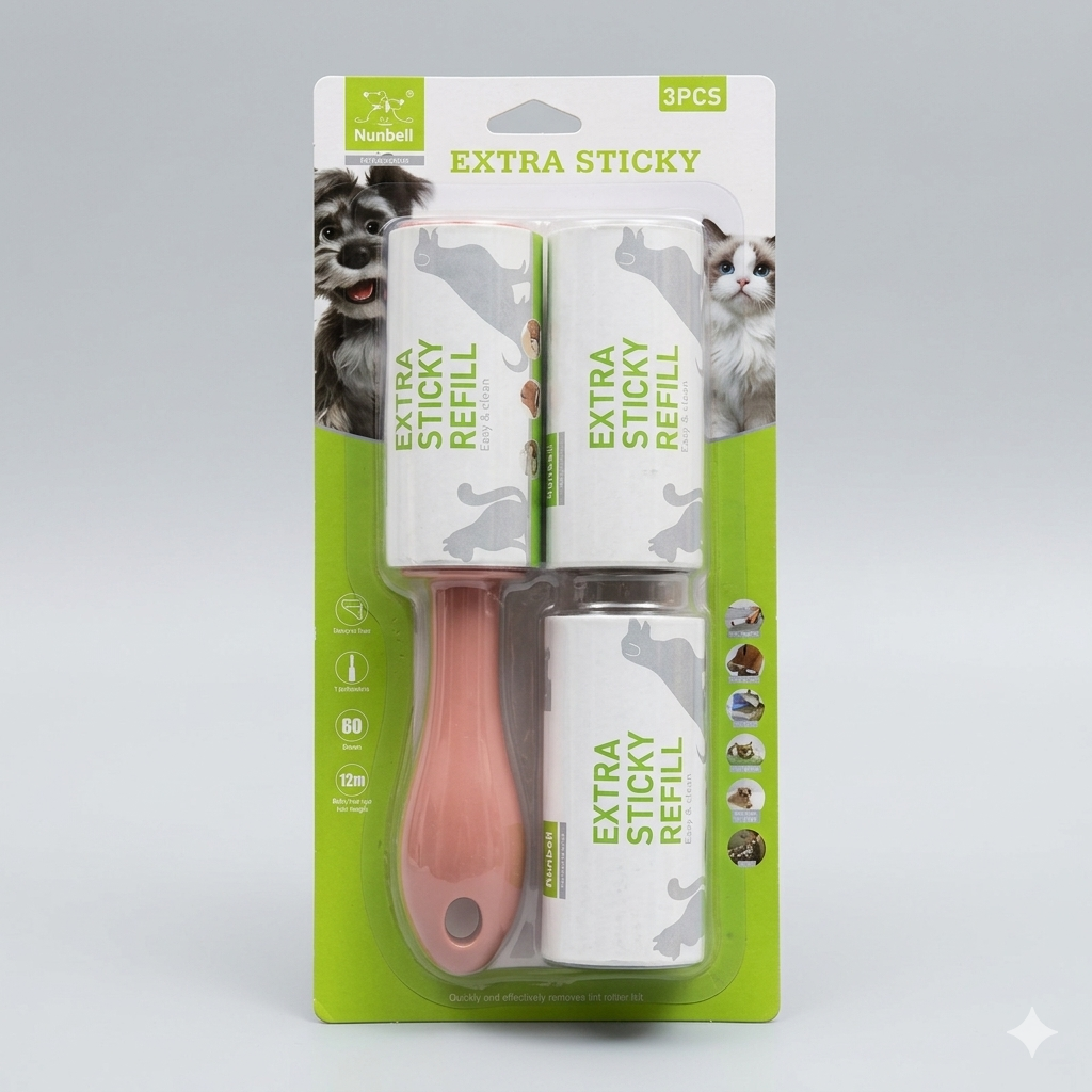 Nunbell Extra Sticky Pet Hair Lint Roller Kit