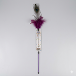 2-in-1 Peacock & Purple Feather Wand Cat Toy with Interactive Jingle Bell
