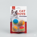 Nunbell Interactive Rainbow Cat Balls – 4-Piece Colorful Sponge Foam Set for Kittens and Adult Cats