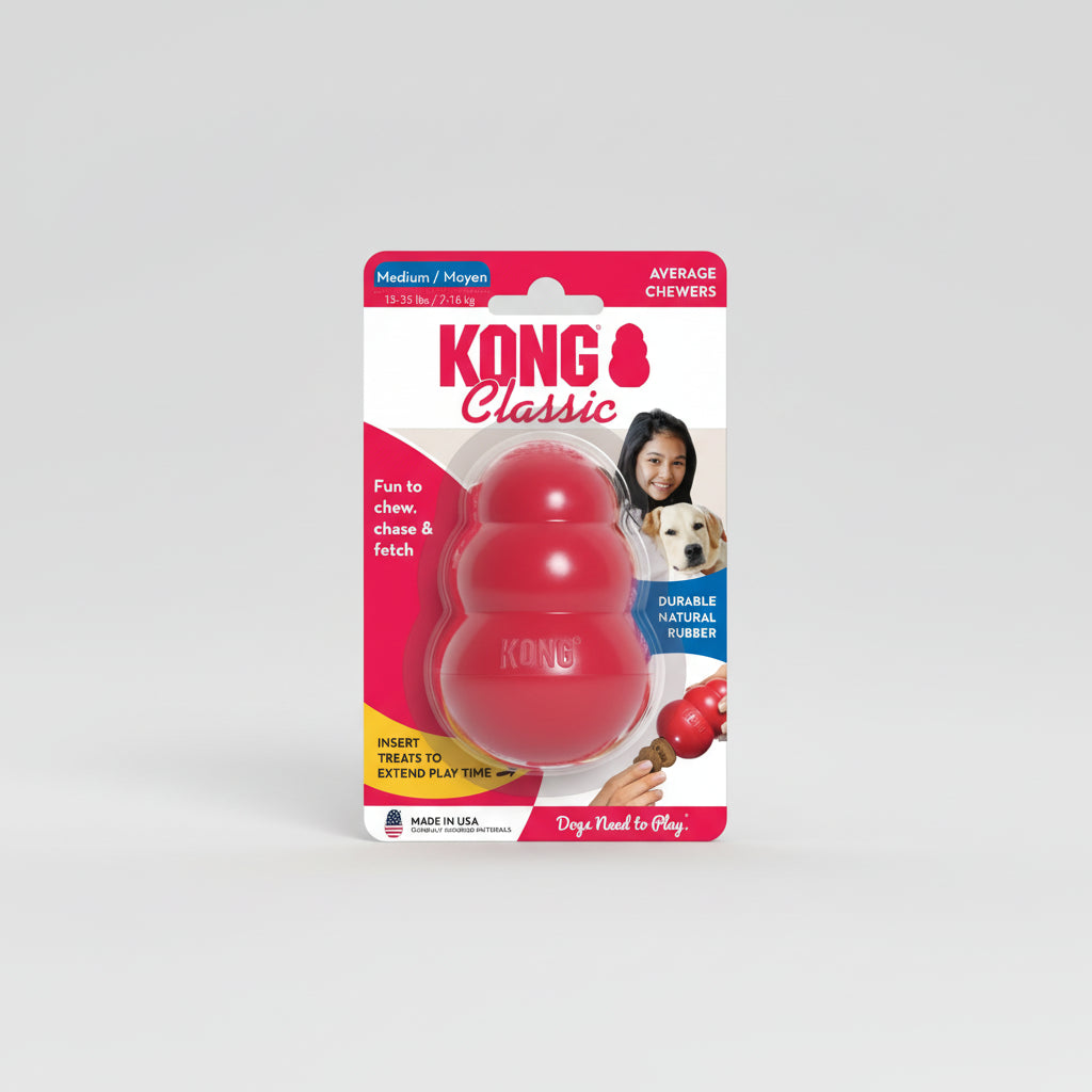KONG Classic Medium Dog Chew Toy – Red