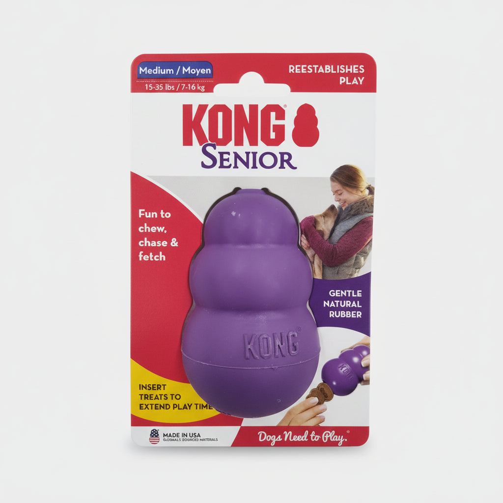 KONG Senior Medium Dog Chew Toy – Purple