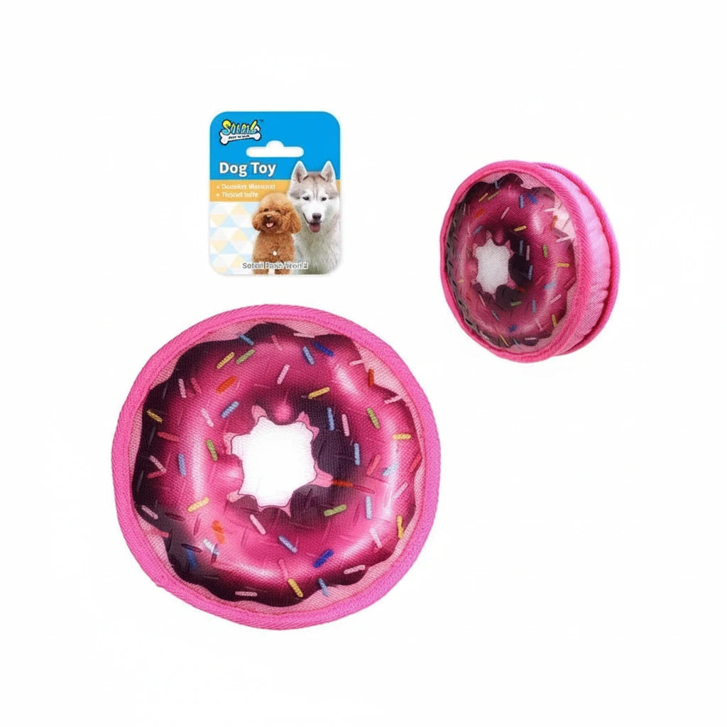 Soleil Durable Canvas Donut Dog Toy