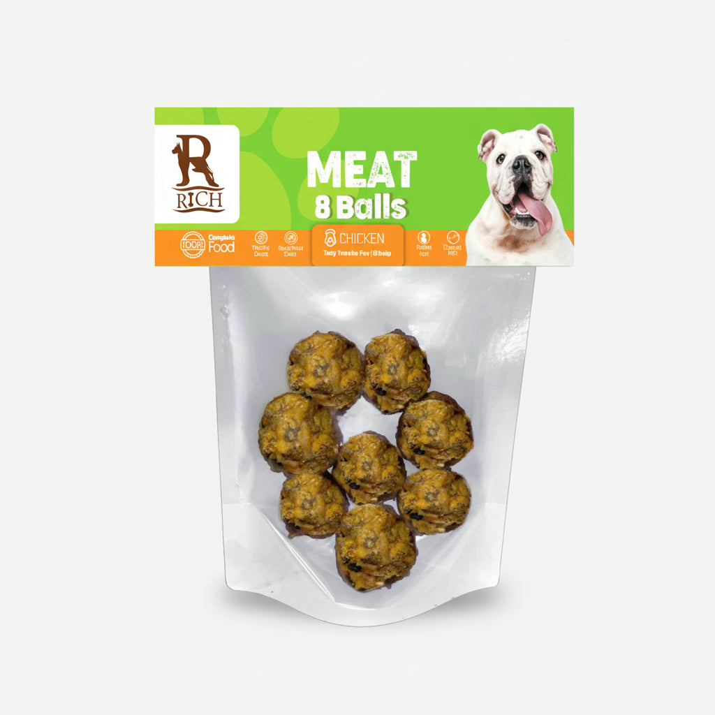 RICH Meat balls dog treats - 8 balls with chicken