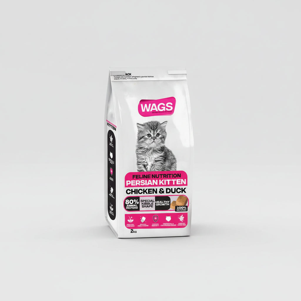 Wags Cat Dry Food Kitten Feline Persian Chicken & Duck 2 kg