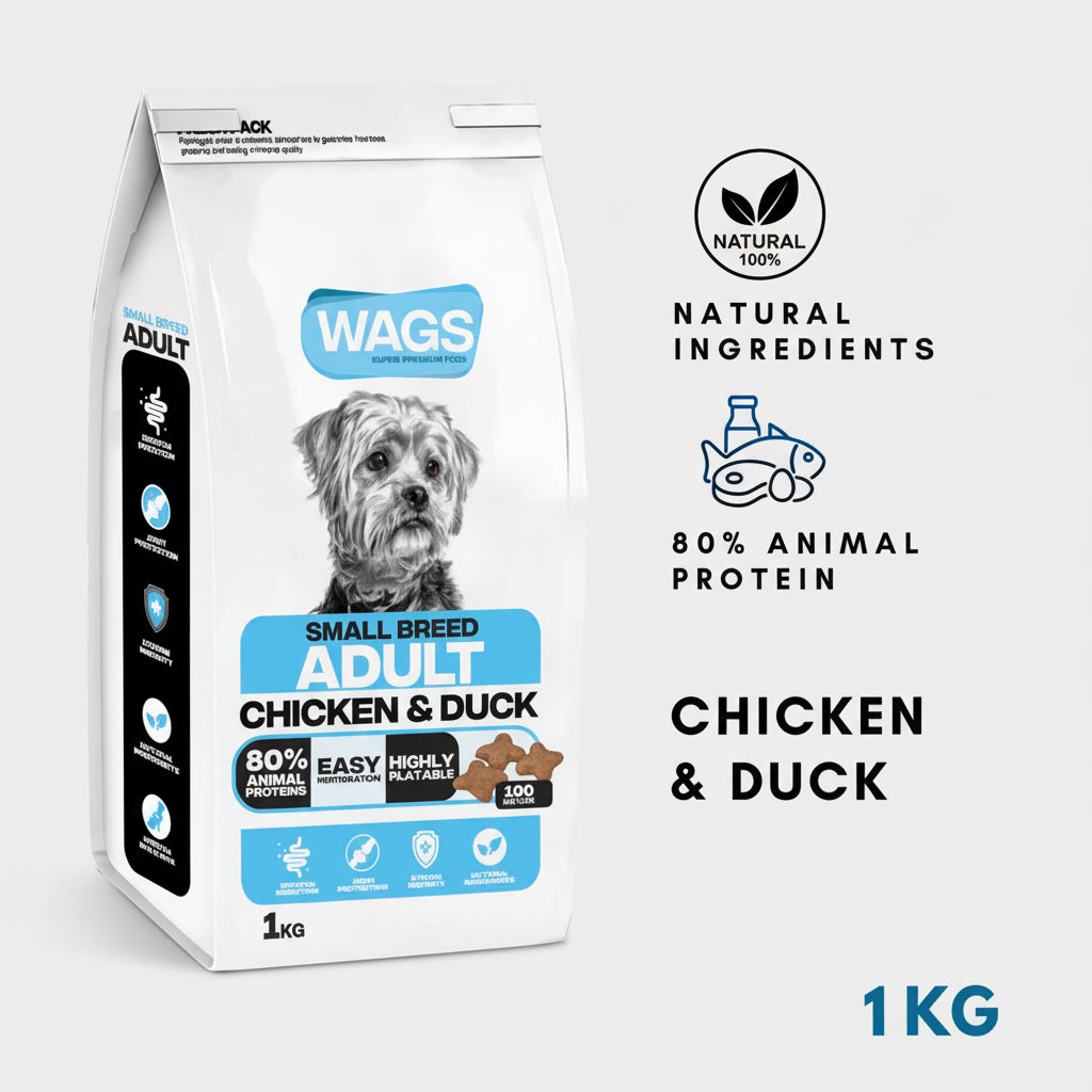 Wags Small Breed Adult Dog Dry Food 1kg