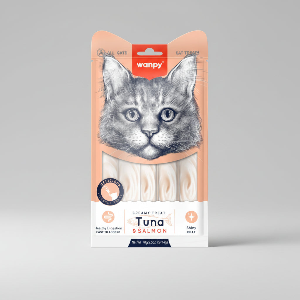 Wanpy Creamy Cat Treats with Tuna & Salmon