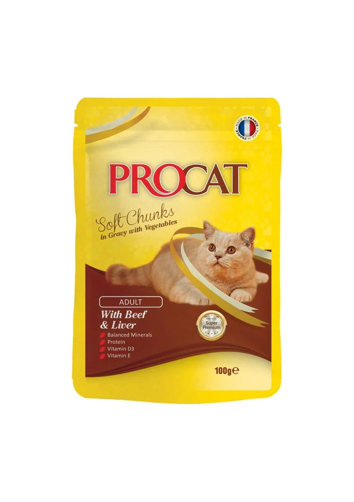 Procat Pouch Beef&Liver -100 GM