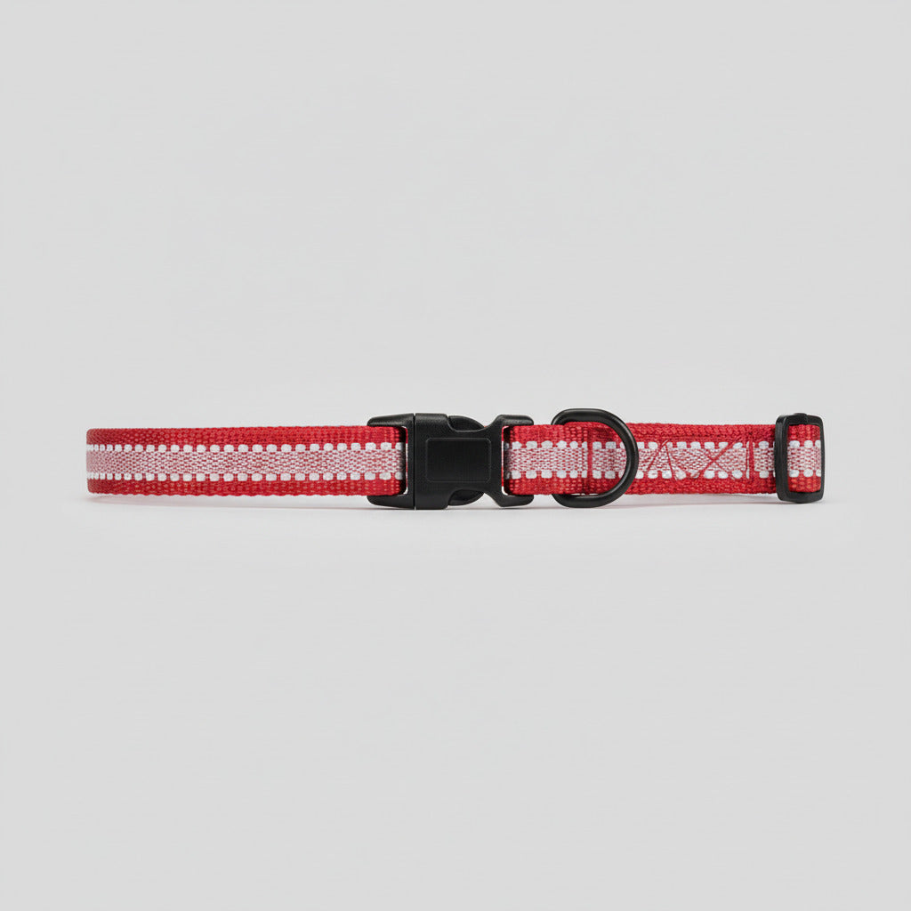 Nunbell Reflective Adjustable Pet Collar - Size S-M (1.5cm x 30-45cm) - Red