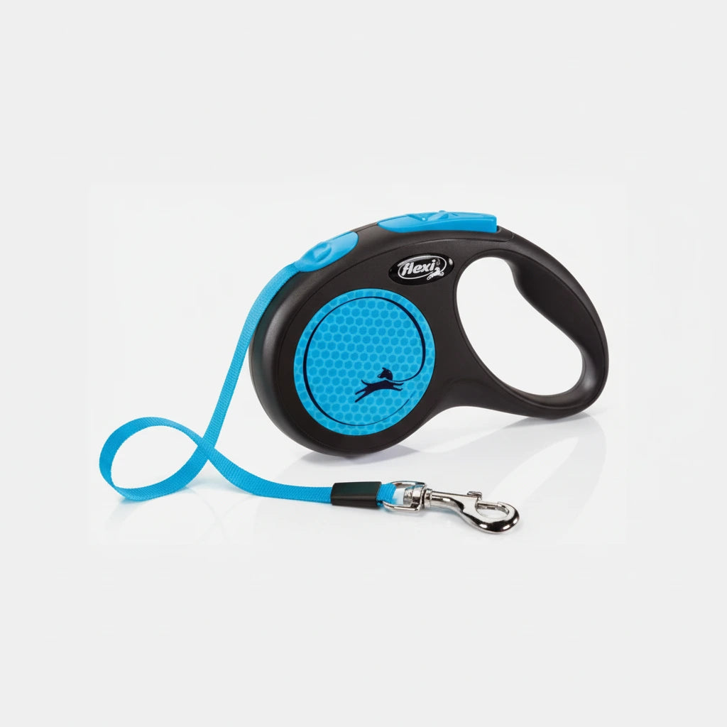 Flexi New Neon Retractable Dog Lead – High-Visibility Safety (Tape & Cord)