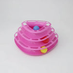 Nunbell 3-Level Triangular Track Toy: Interactive Cat Tower with Rolling Balls