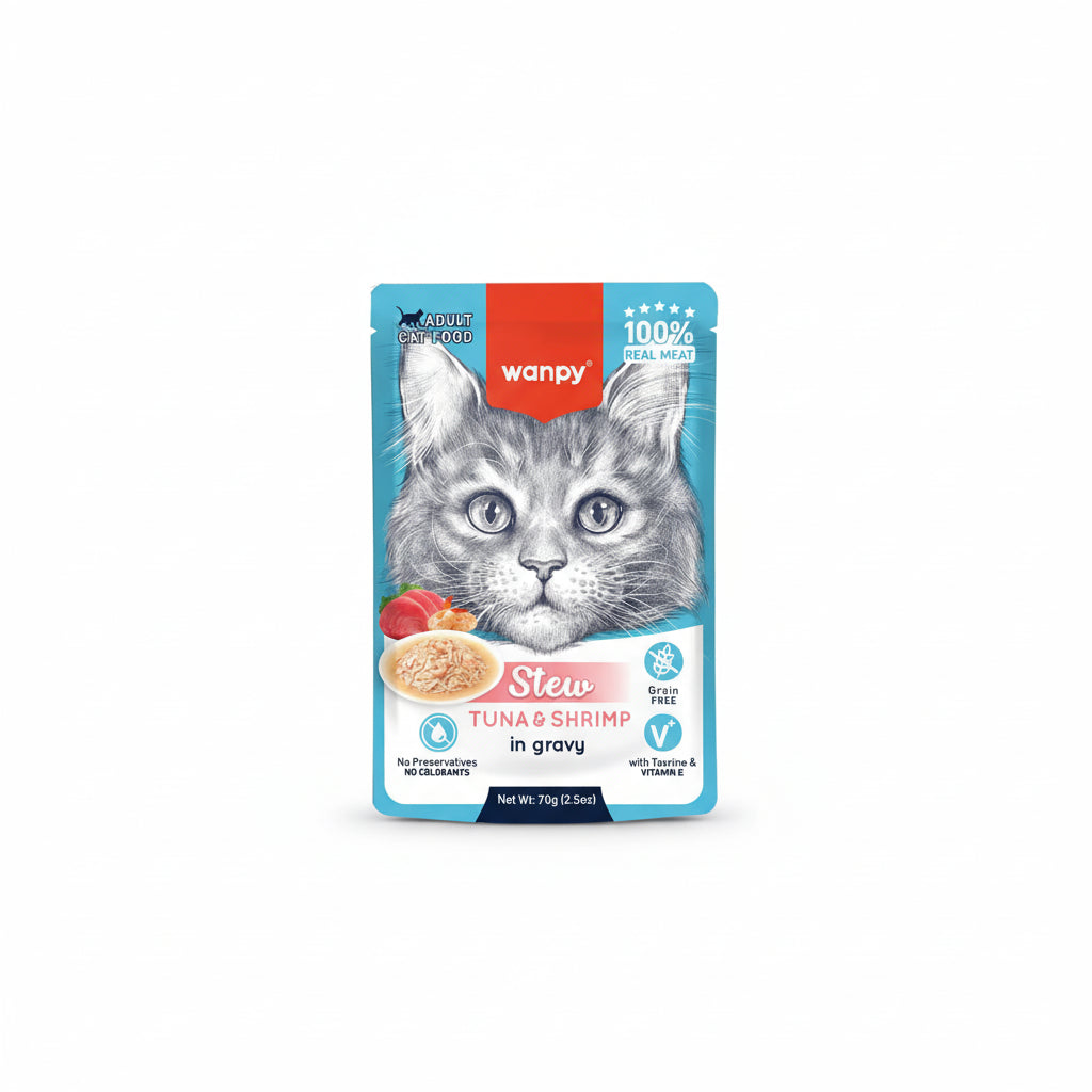 ‎ Wanpy Wet Food Adult Cat Tuna & Shrimp 70G
