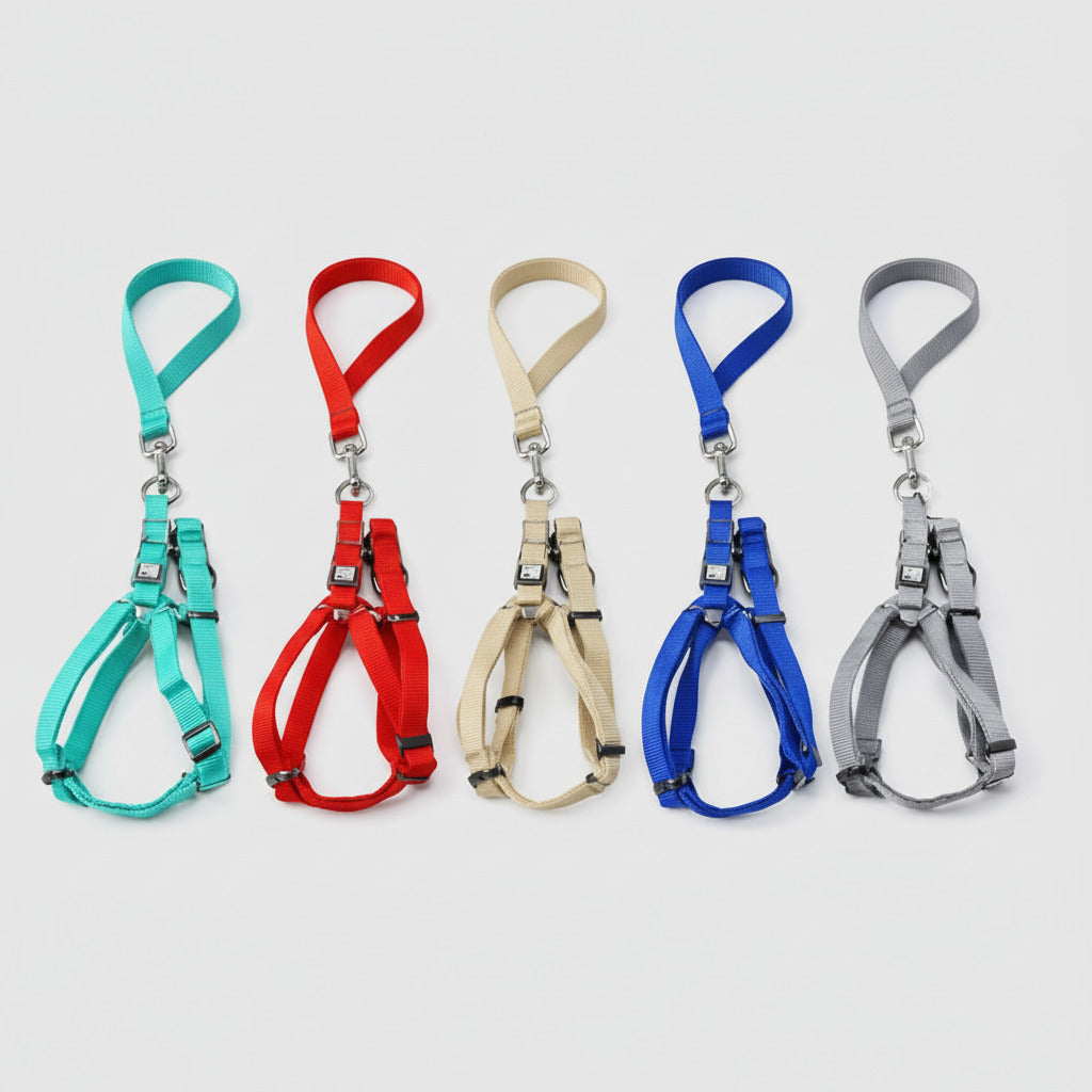 Nunbell Reflective Step-In Pet Harness & Leash Set - Size L-XL (2.5cm Width)