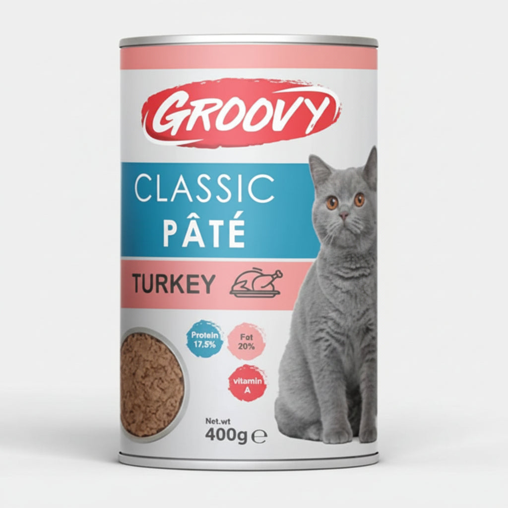 Groovy Classic Pate Adult Cat Wet Food Cans Turkey 400g