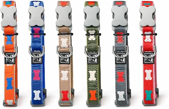 Nunbell Bone-Pattern Pet Collar with Specialty Bone-Shaped Buckle - Size S-M (1.5cm x 30-40cm)