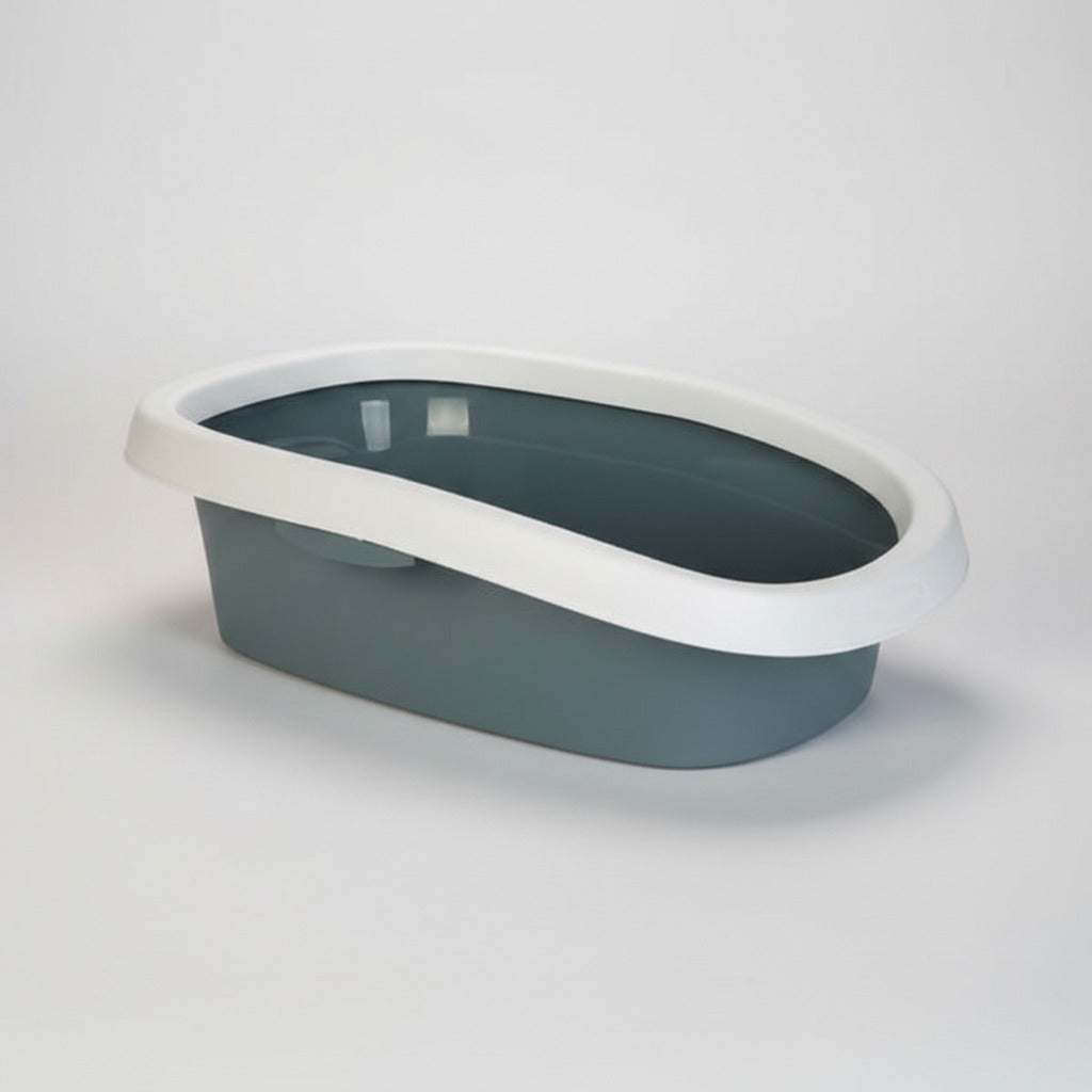 Large Open Cat Litter Tray with Rim