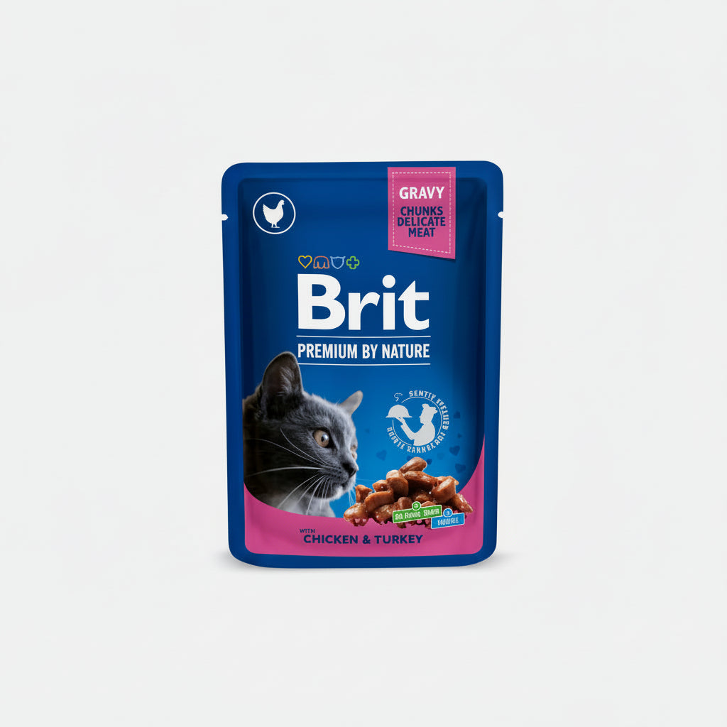 Brit Premium Cat Pouches with Chicken & Turkey 85gm