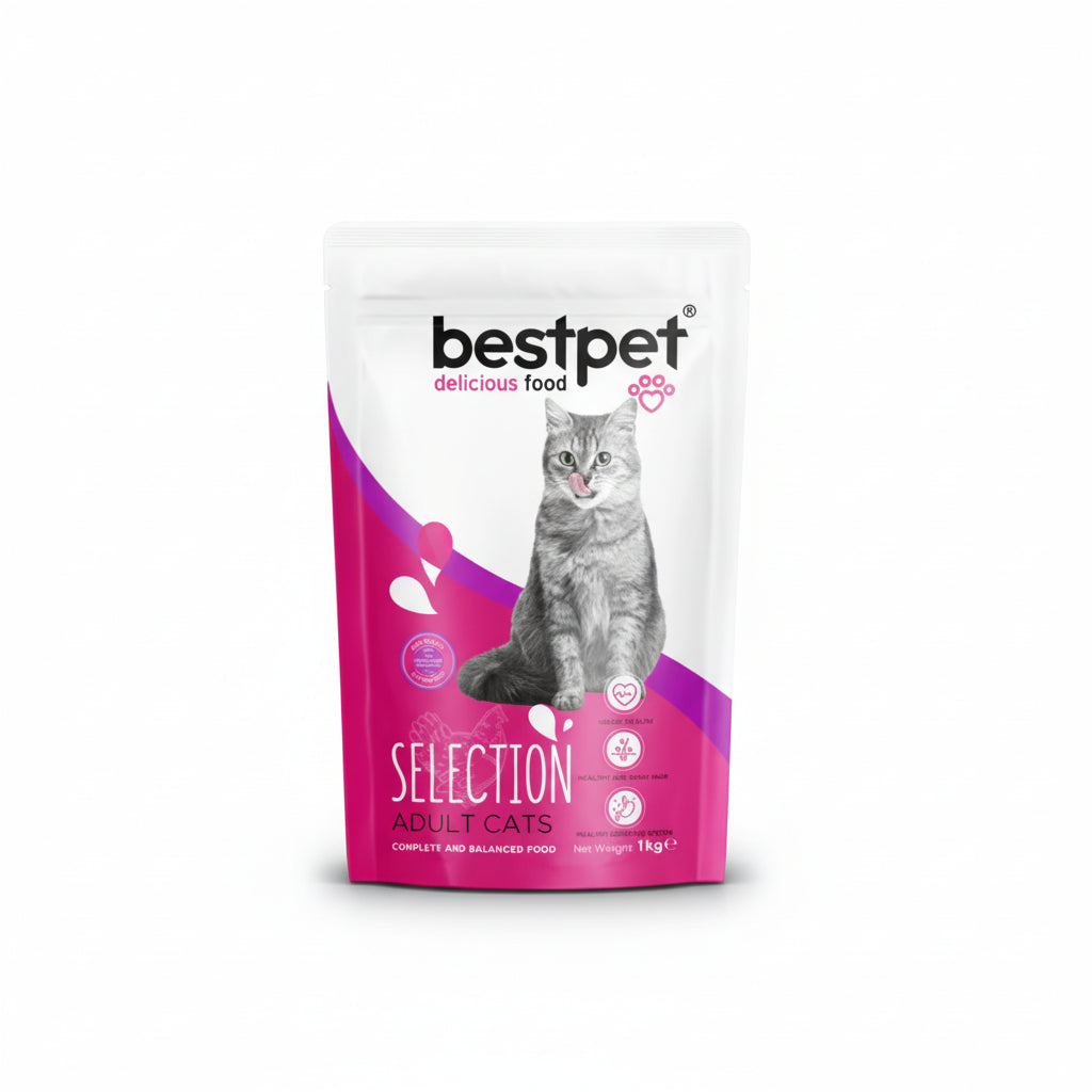 Bestpet Selection With Chicken & Rice Adult Cats Dry Food 1KG