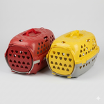Durable Plastic Pet Carrier – Portable Travel Crate with Heart-Ventilation Design