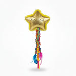 Naomi Soft Cat Toy – Yellow Star with Teaser Rope