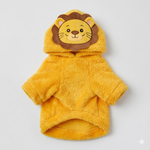 Adorable Golden Lion Faux-Fur Pet Hoodie