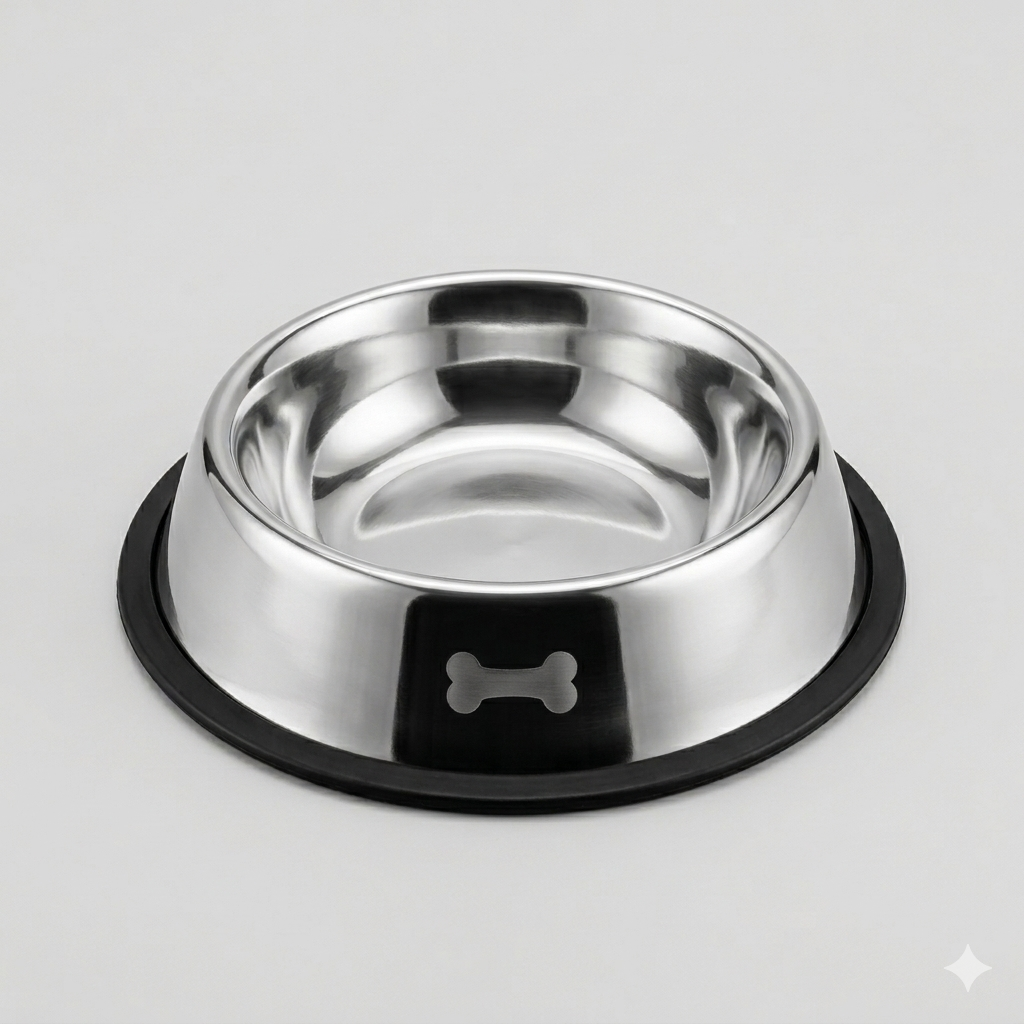 Deep Stainless Steel Pet Bowl (Anti-Skid)