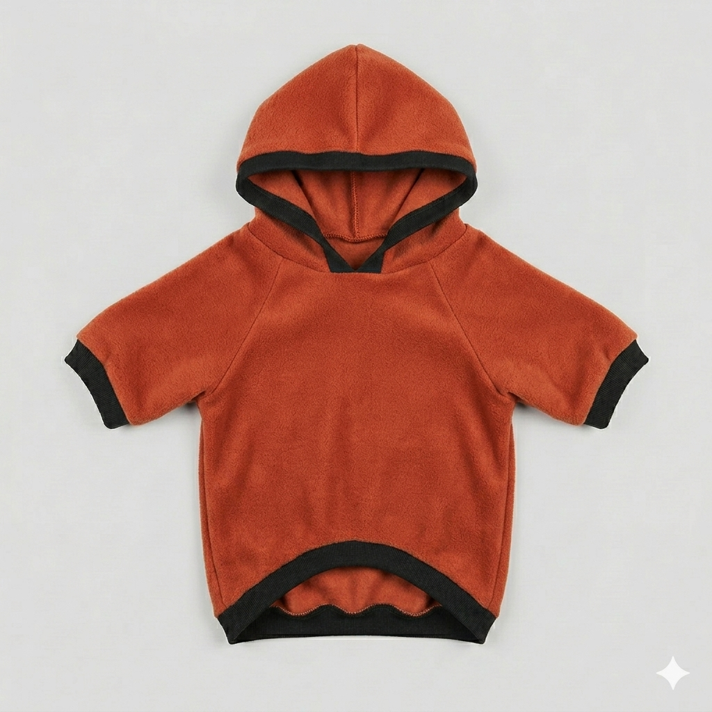 Classic Brown Melange Pet Hoodie Size 10
