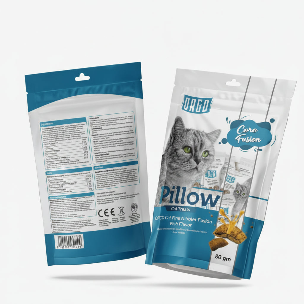Orgo Pillow Cat Treats with Fish 80g