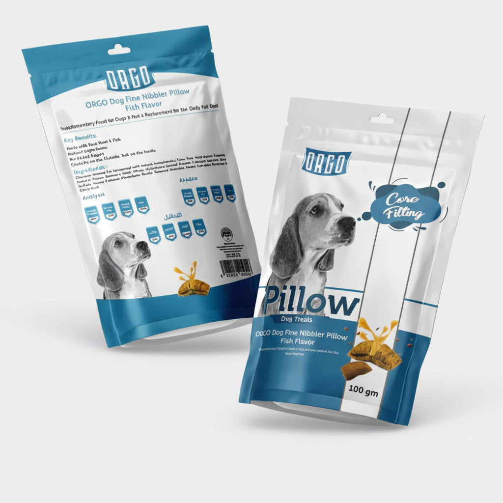 Orgo Pillow Dog Treats with Fish 100g