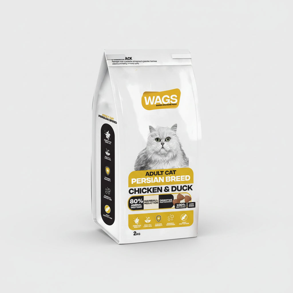 Wags Cat Dry Food Adult Persian Chicken & Duck 2 kg