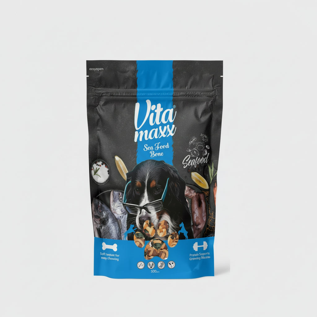 VITA MAXX Mix Bone Dog Treats with Sea Food Flavor 500g