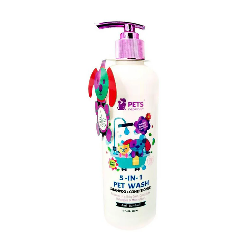 Pets Republic Anti-Dandruff Shampoo and Conditioner 5-in-1 Pet Wash 500 ml