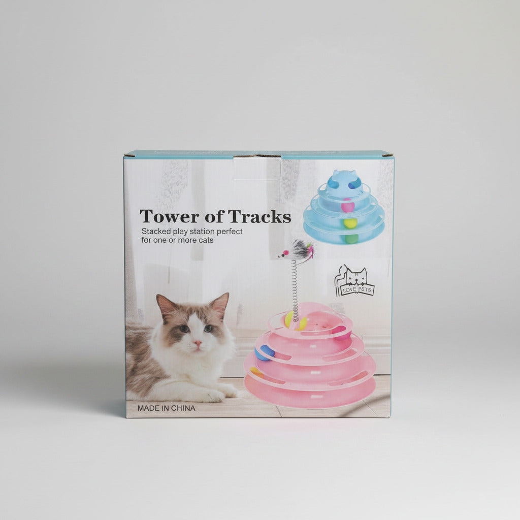 Tower of Tracks: 3-Level Interactive Cat Toy with Spinning Balls