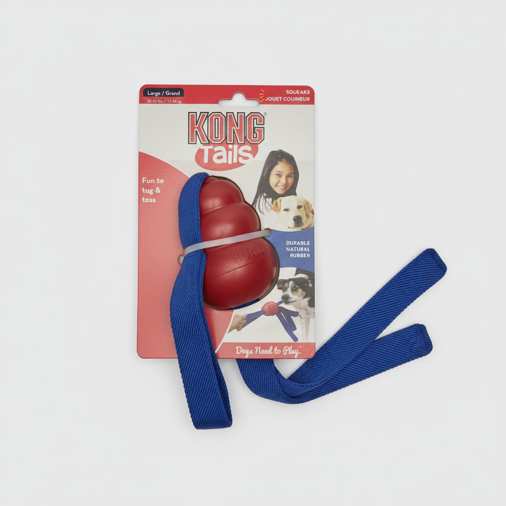 KONG Tails Large – Interactive Tug and Fetch Dog Toy