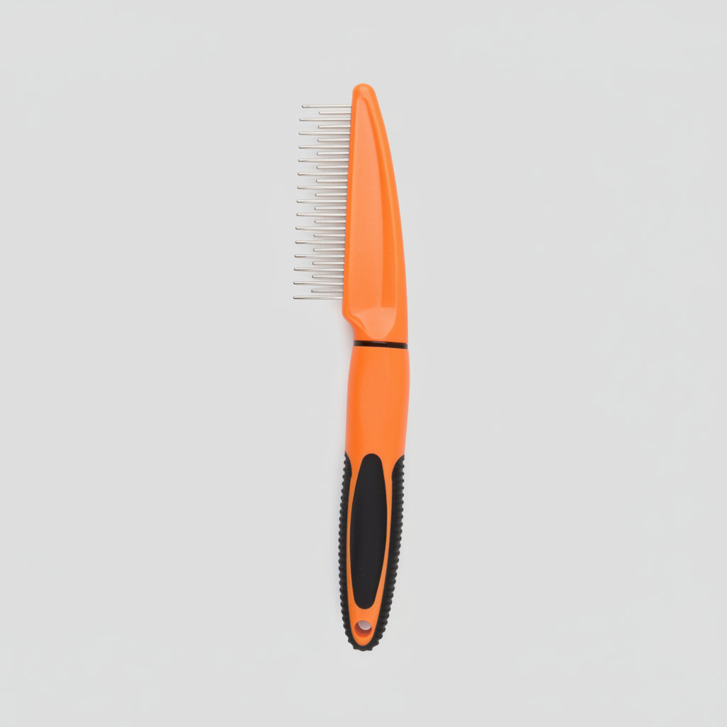 Naomi Pet Grooming Rake Comb – Black and Orange