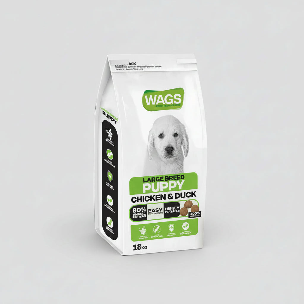 Wags Dog Dry Food Puppy Large Breed Chicken & Duck 18kg