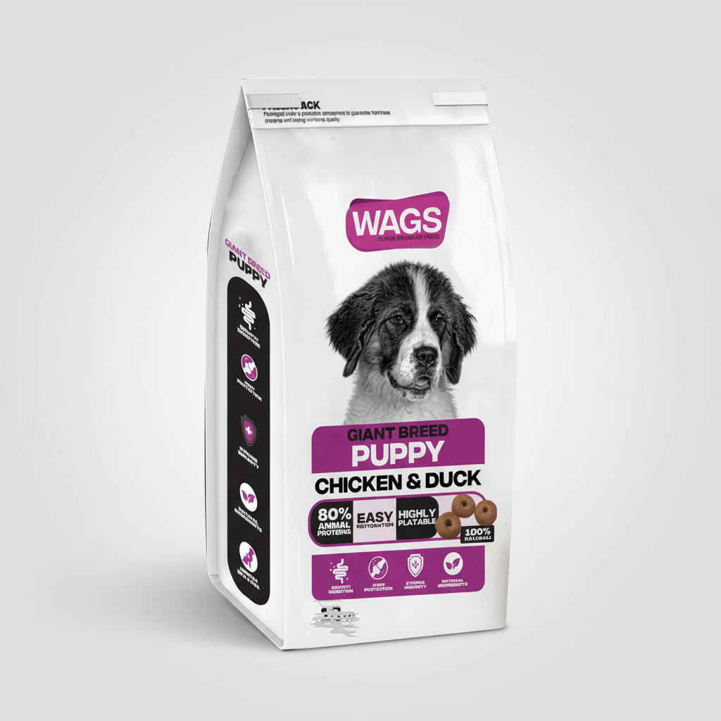 Wags Dry Food For Puppy Giant Dog with Chicken and Duck 20kg