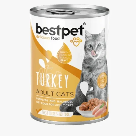 Bestpet Wet Food Chunks with turkey in Gravy for Adult cat 400gm