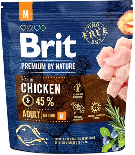 Brit Premium by Nature Chicken Formula For Adult Dog of Medium Breed – 1kg