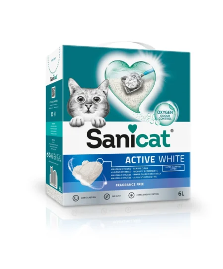 Sanicat Active White Unscented Cat Litter - 6 Liter