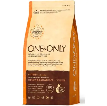 One And Only dry food for cat kitten with Turkey and rice 400 gr